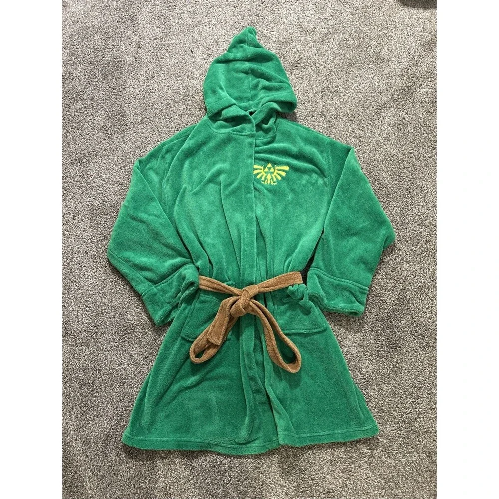 Legend of Zelda Link Hooded Robe Triforce Shield Cosplay Lounge L/XL